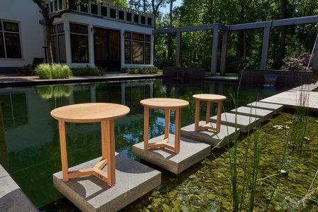 Traditional Teak MANON Side Table &Oslash; 40 cm