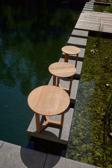 Traditional Teak MANON Side Table &Oslash; 40 cm