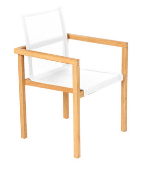 Traditional Teak NOAH stacking chair (white)