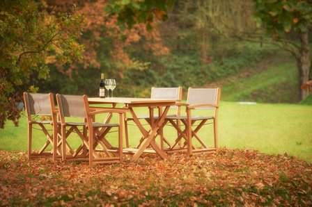 Traditional Teak KATE director chair (white)