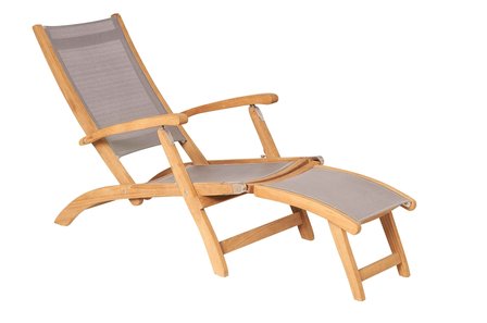 Traditional Teak KATE deckchair (Taupe)