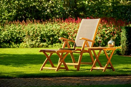 Traditional Teak KATE footstool (white)