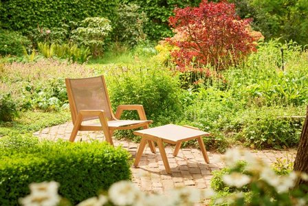 Traditional Teak KATE Lazy lounge chair (white)