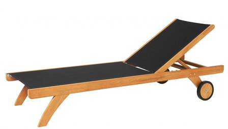 Traditional Teak KATE lounger (Black)