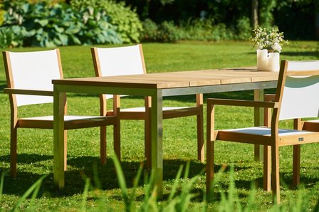 Traditional Teak KATE stacking chair (taupe)