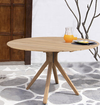 Traditional Teak CARMEN Garden Table &Oslash; 132 cm 