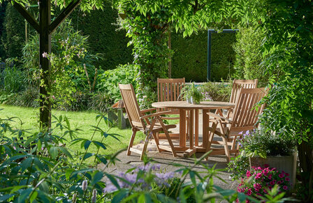 Traditional Teak WILLIAM garden table &Oslash; 100 cm