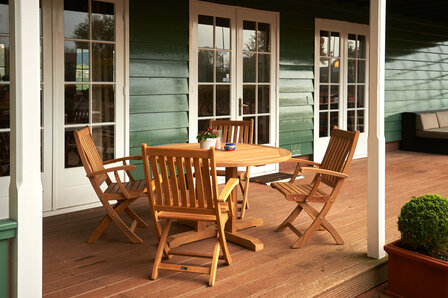 Traditional Teak WILLIAM garden table &Oslash; 100 cm