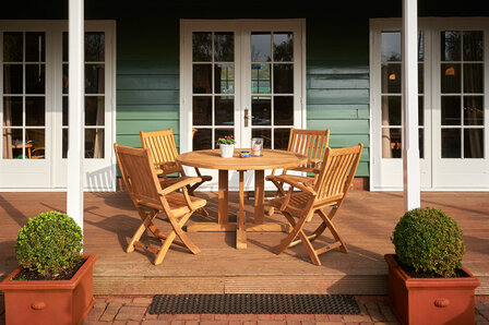 Traditional Teak WILLIAM garden table &Oslash; 100 cm