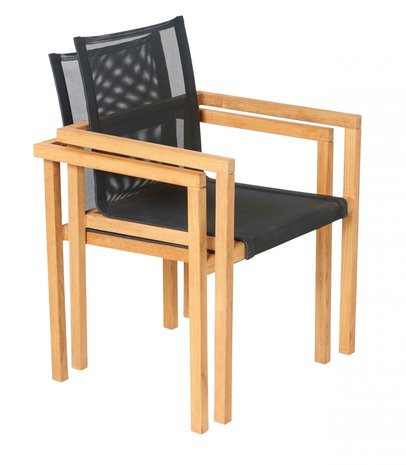 Traditional Teak NOAH stacking chair (black)