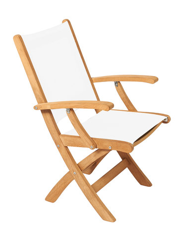 Traditional Teak KATE folding armchair (white)