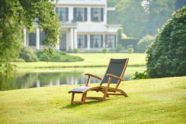 Traditional Teak KATE deckchair (Taupe)