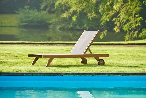 Traditional Teak KATE lounger (Black)