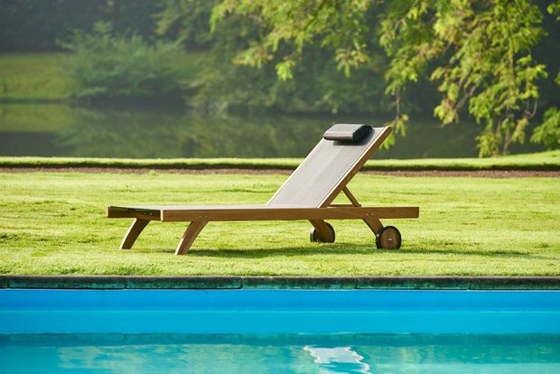 Traditional Teak KATE lounger (White)