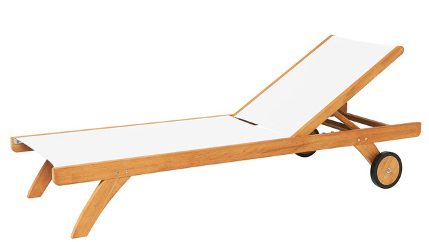 Traditional Teak KATE lounger (White)