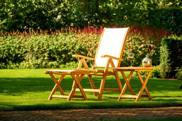 Traditional Teak KATE recliner (White)