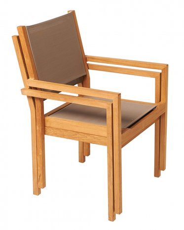 Traditional Teak KATE stacking chair (taupe)