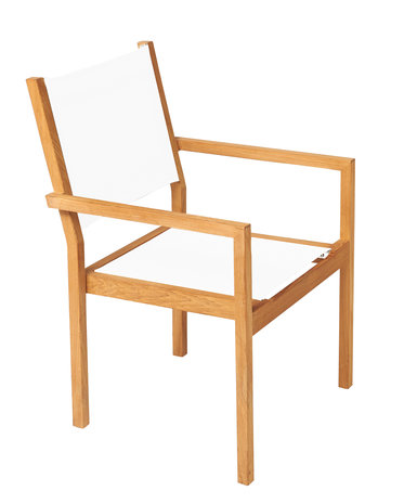 Traditional Teak KATE stacking chair (white)