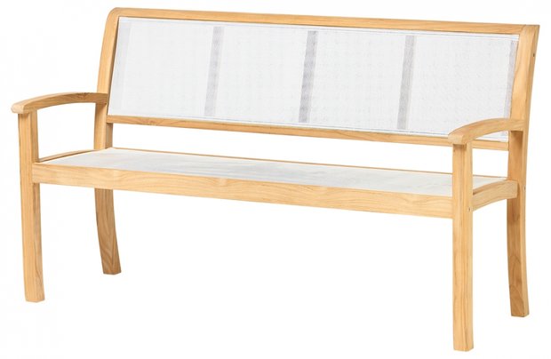 Traditional Teak KATE garden bench 150 cm (white)